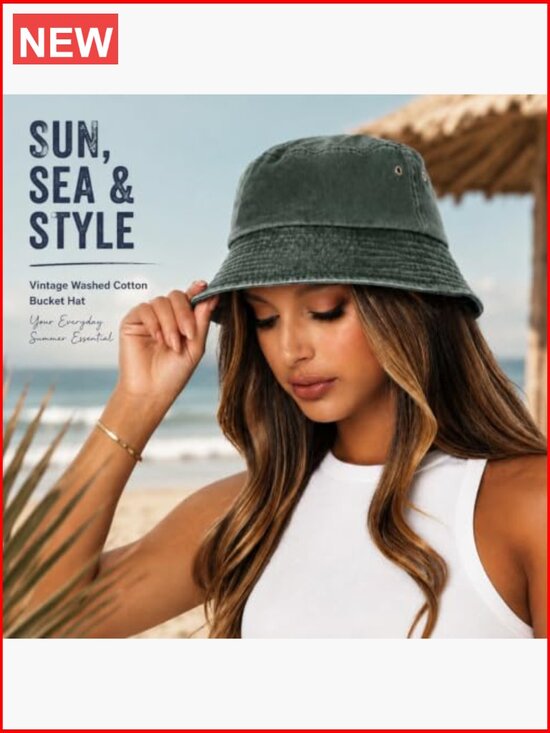 3 Pack Garment-Washed Cotton Bucket Hat Set Unisex Fisherman Hat Summer Outdoor